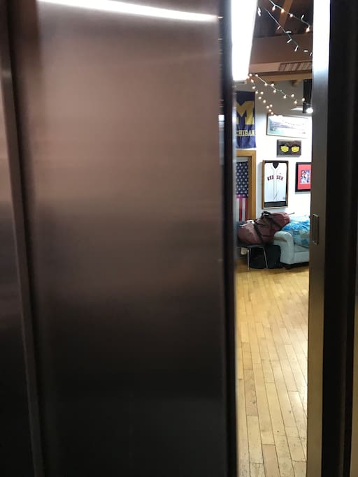 Elevator opens up into our common space!