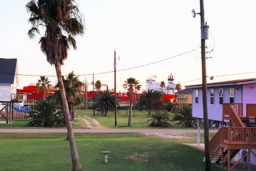Deck view of shipping channel.