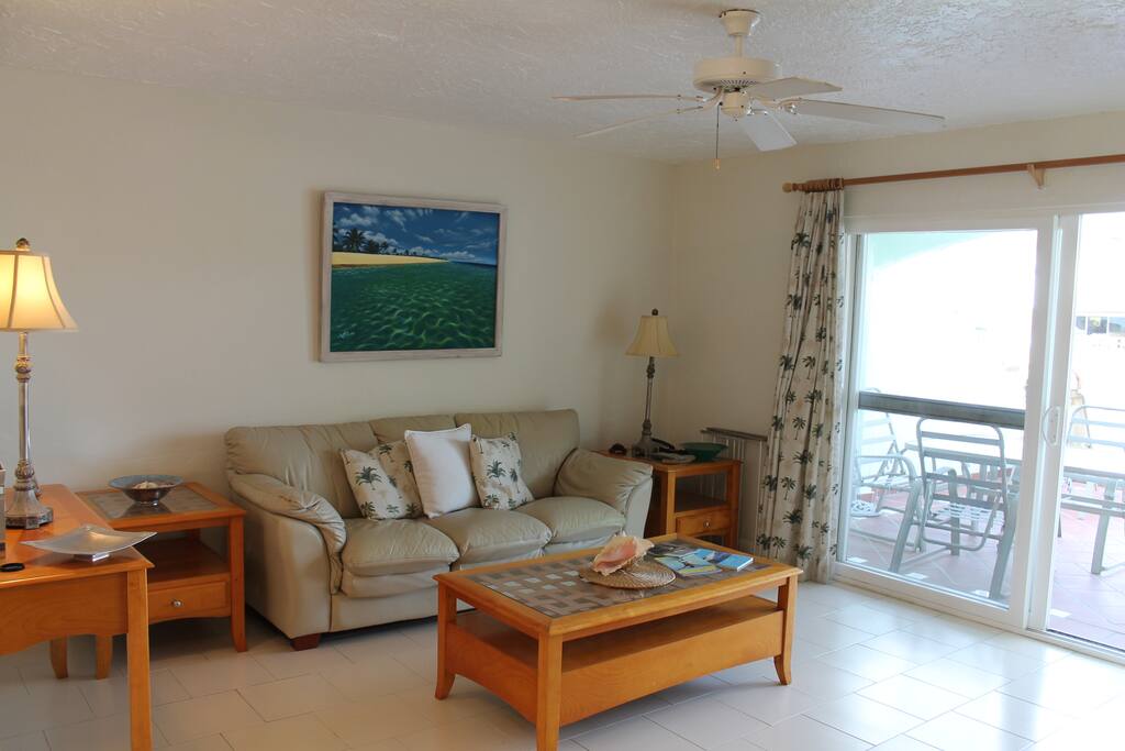 Living room with cable tv