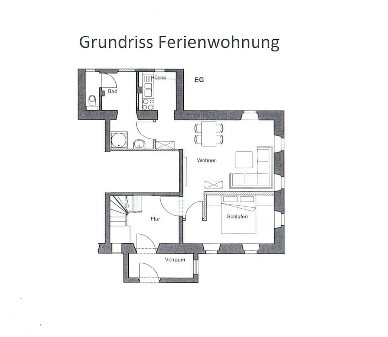 Grundriss der Ferienwohnung