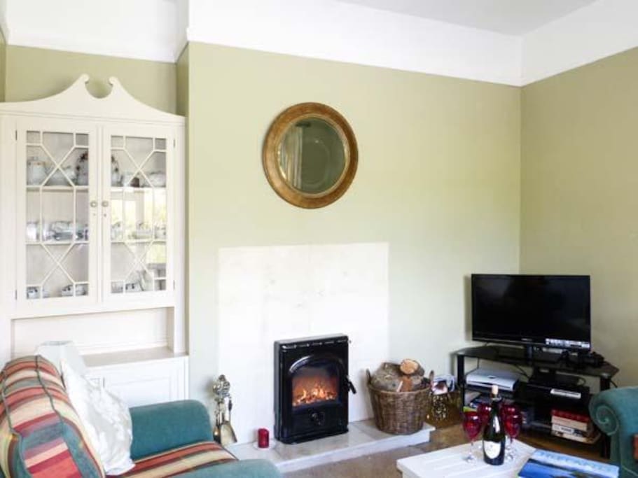 Ceilings are 7Ft. high. Sky TV -all channels. Wifi. DVD player and DVDs, Stove - wood and coal burning fire. Central heating.