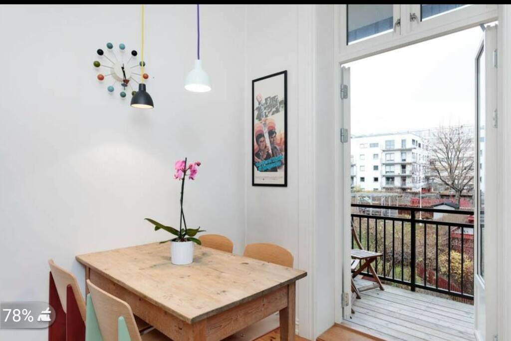 Access to balcony from kitchen.