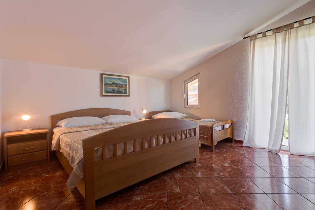 This studio apartment has comfortable beds.