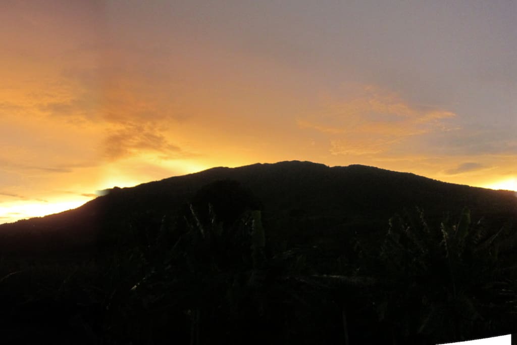 Sunset over Mt. Salak from back porch