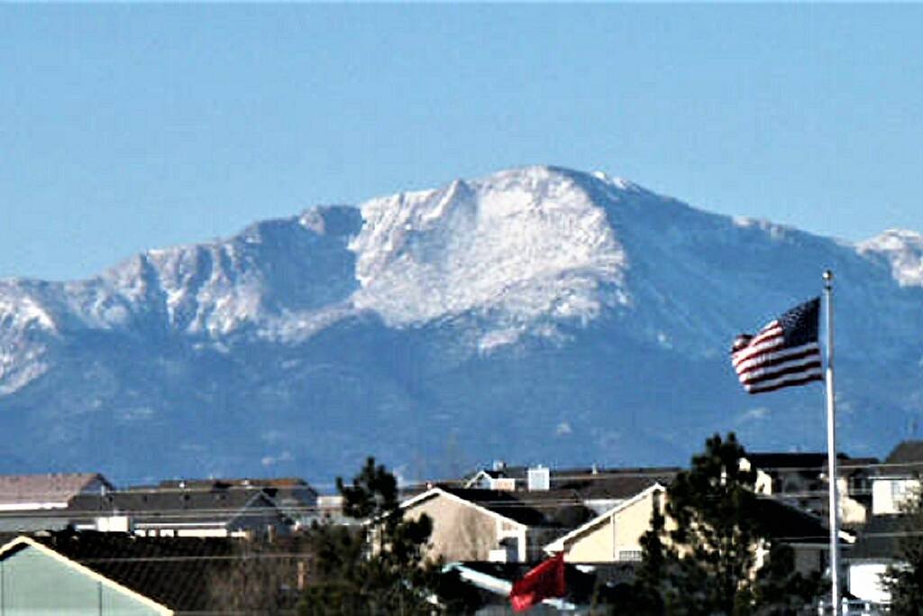 Closeup of 14,110 ft Pikes Peak--you can drive to the top during the summer