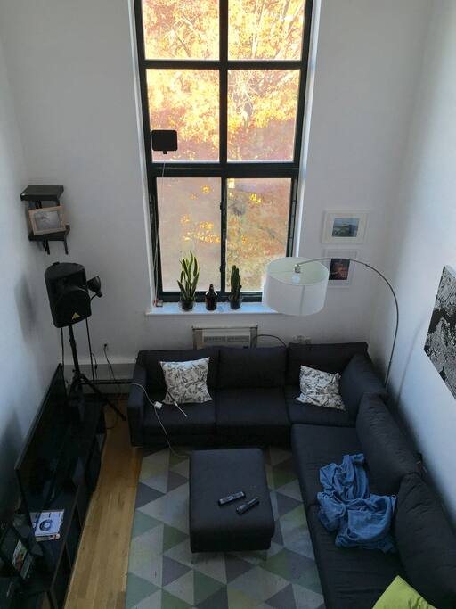 Large living room! Sleeps 2 down here on an air mattress