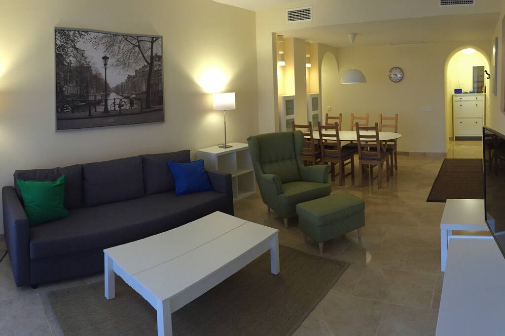 Living room, couch(which can be converted to a bed for two persons)