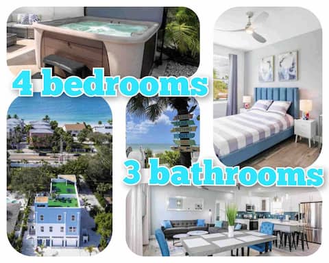 Luxe BeachHouseB w Heated Pool,2 min Walk to Beach