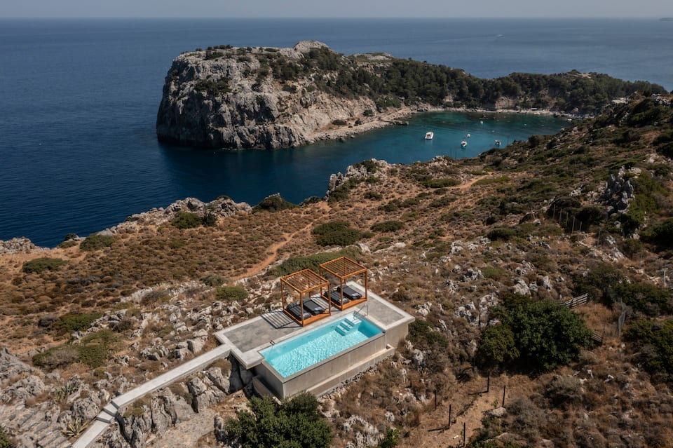 Noura Villa, on the cliffs above Anthony Quinn Bay, Faliraki, Rhodes, Greece, photo 1 of 10
