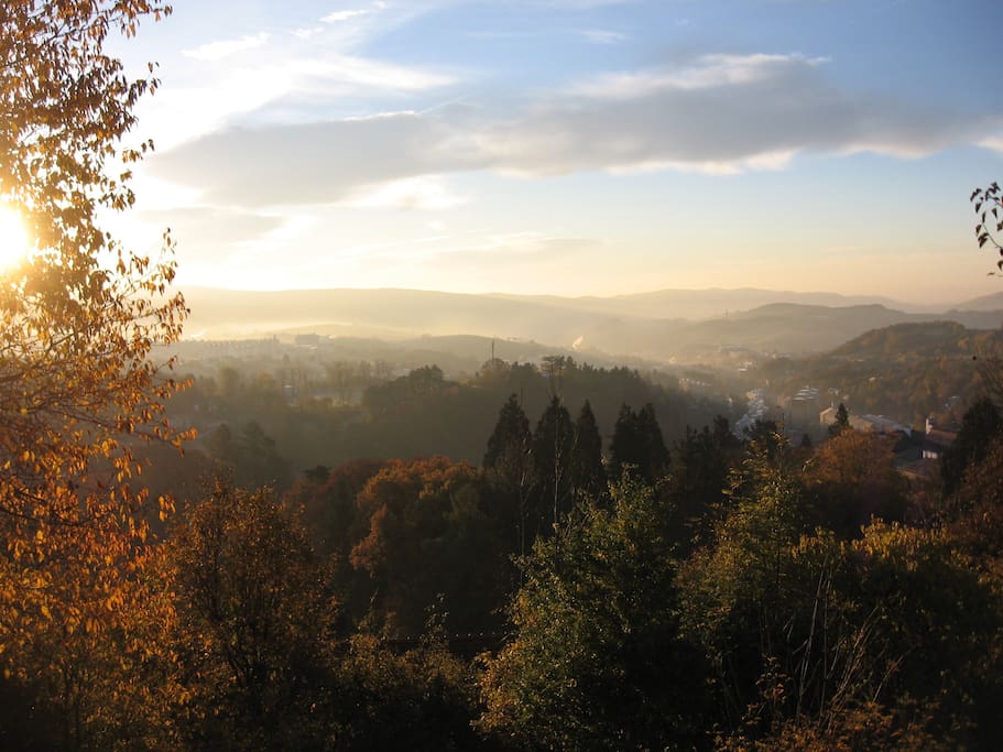 view from garden over Banská Štiavnica