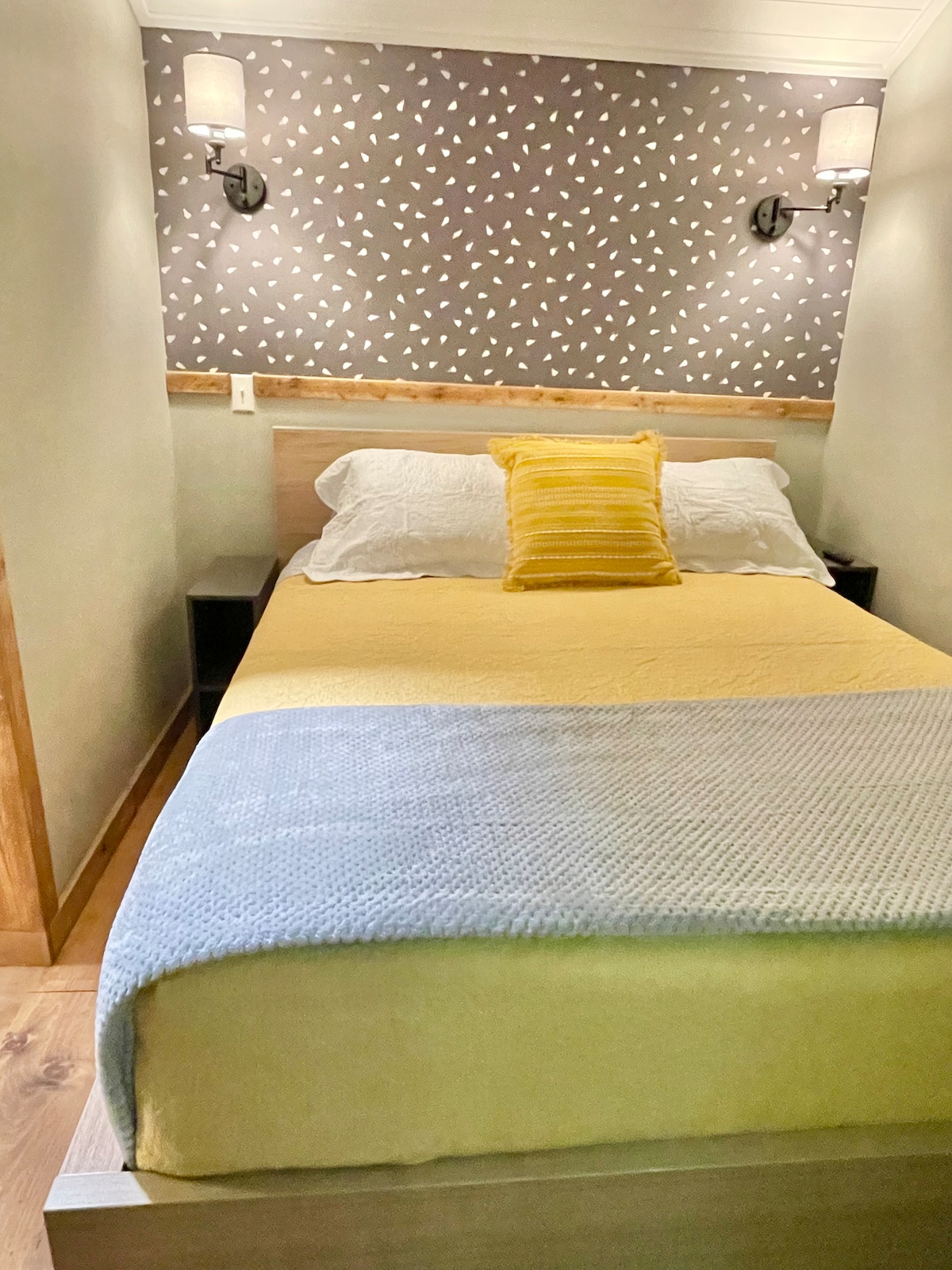 Queen size bed in private room