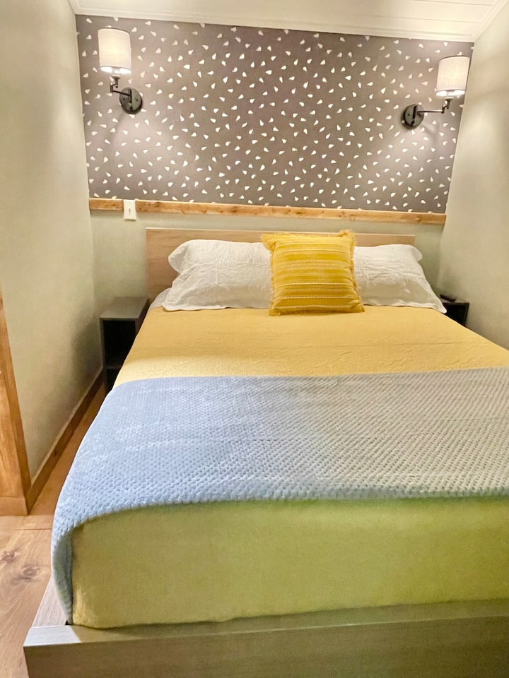 Queen size bed in private room