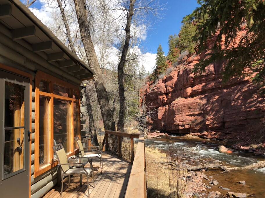 View from one of the back decks accessible through the living room