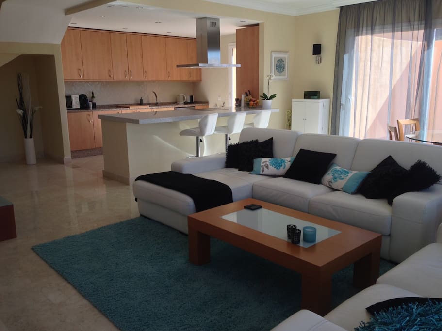 Spacious, light and modern open-plan living.