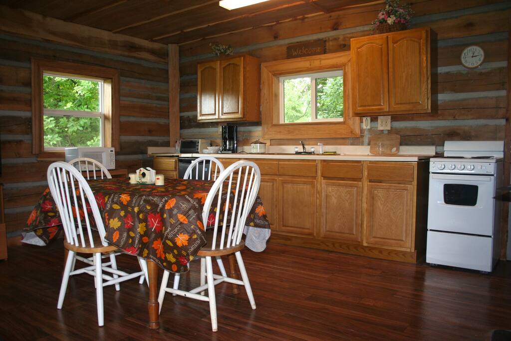 Guest cabin kitchen area