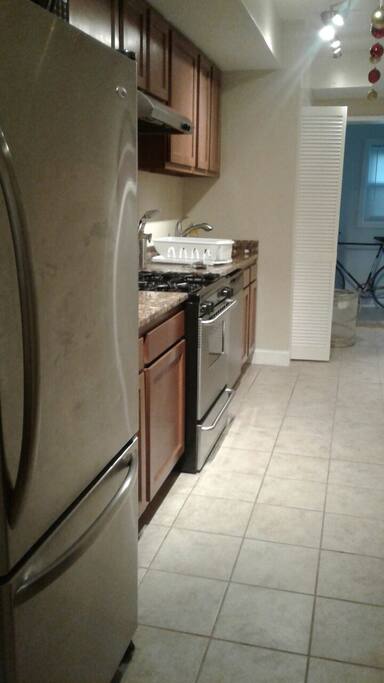 fully renovated kitchen gets you access to the fridge, dishwasher, stove, oven and all of our dishes and appliances (coffeemaker, crockpot, etc.)