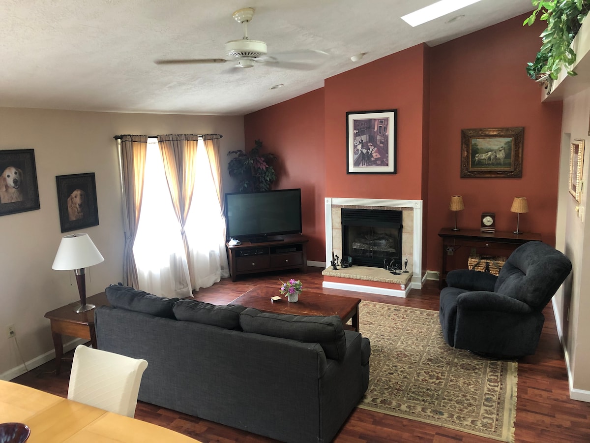 Amplio salón comedor con increíbles techos de catedral y tragaluces