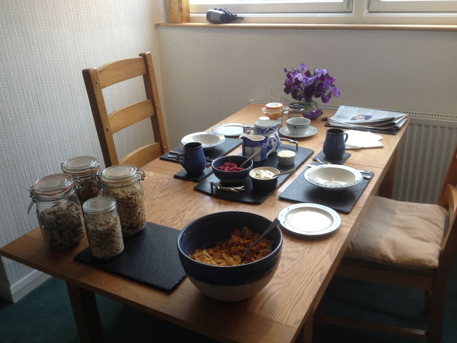 Typical breakfast table