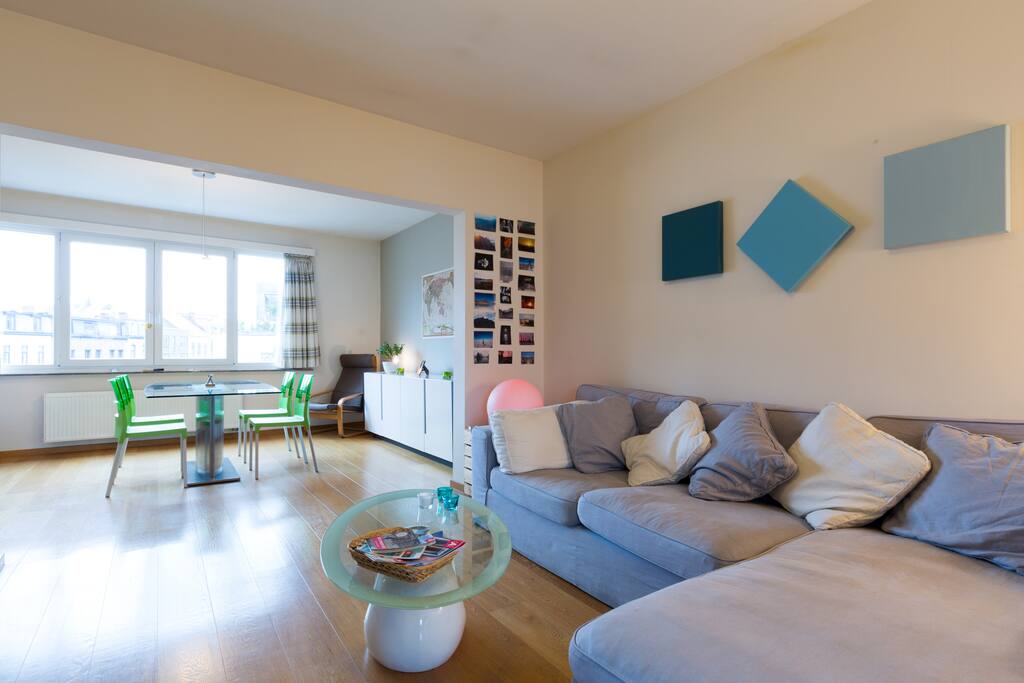 Very bright and large living room.