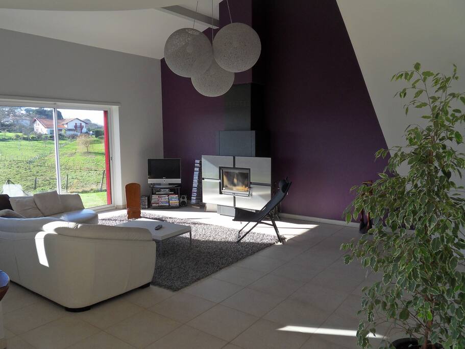 Salon clair et spacieux