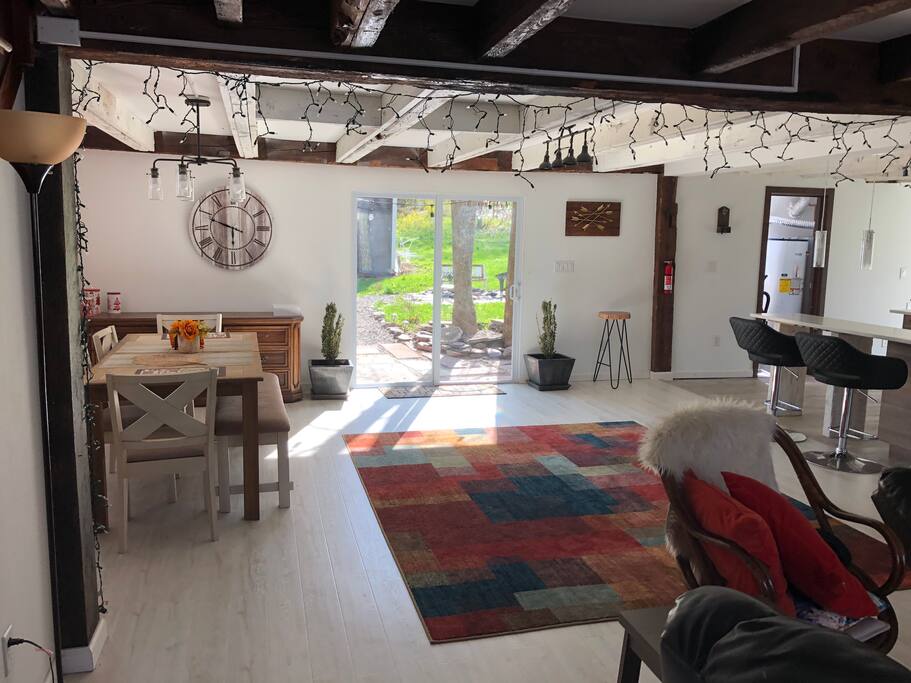 Living and dining areas