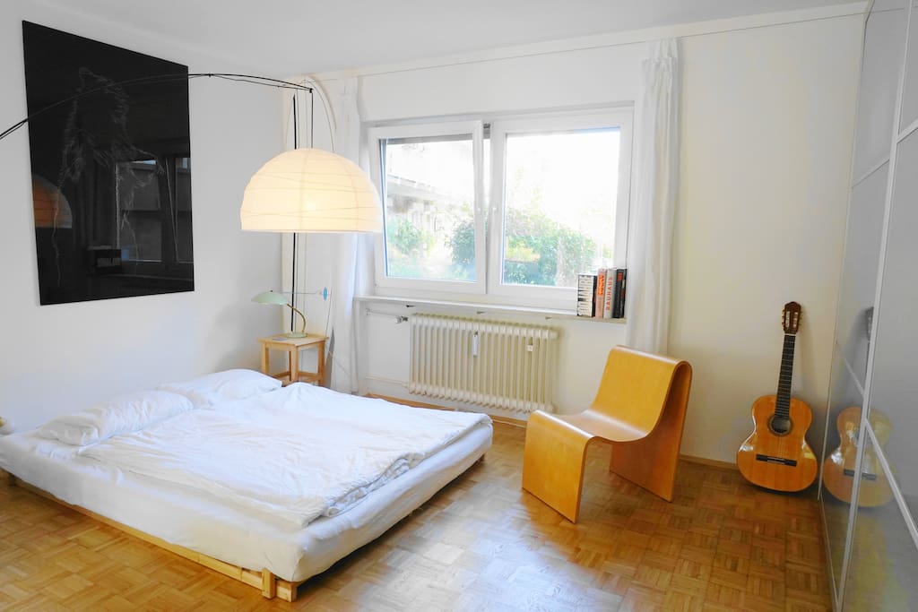 The comfy double bed offers ideal sleeping conditions.