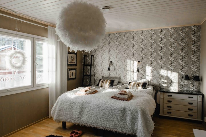 This is our Villa's master bedroom, located downstairs. 