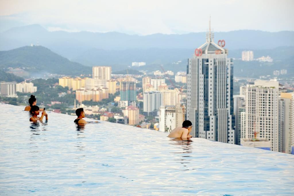 Sky deck pool view