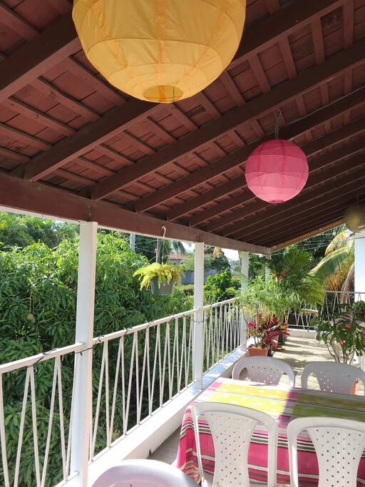 Have a cup of coffee or a drink on the front balcony. Or just hang out. Plugs for your laptop.