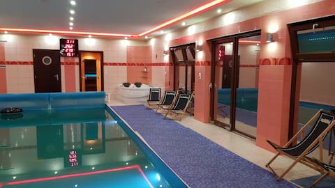 Home with pool and sauna small SPA rental to Poznań