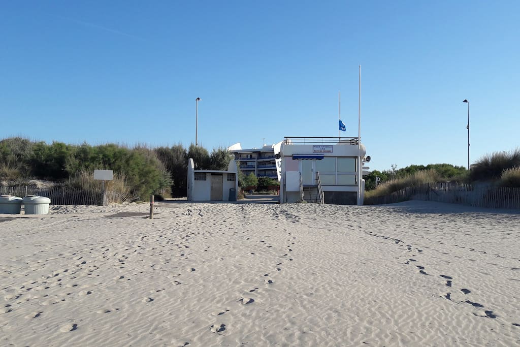 L'appartement depuis la plage