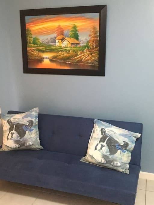 Lounge with sleeper couch