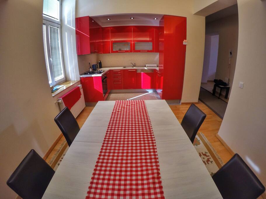 kitchen and dining room