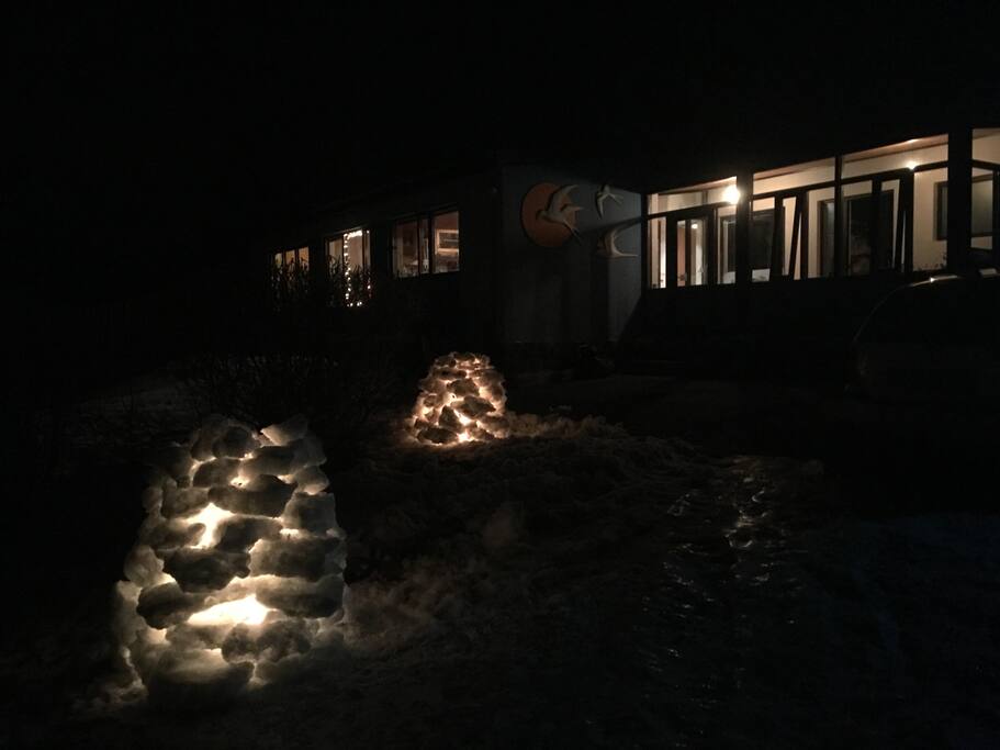 New Year's Candle-snow sculptures.