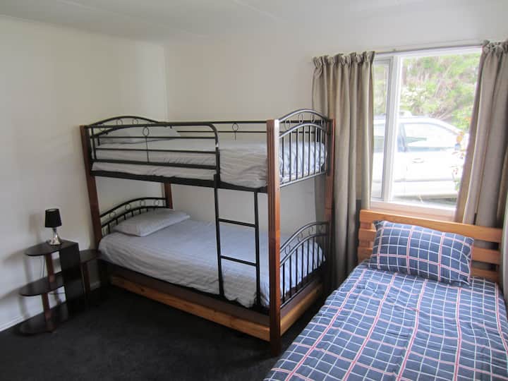 3x single beds + fold up bed