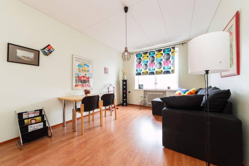 Living room with dining table