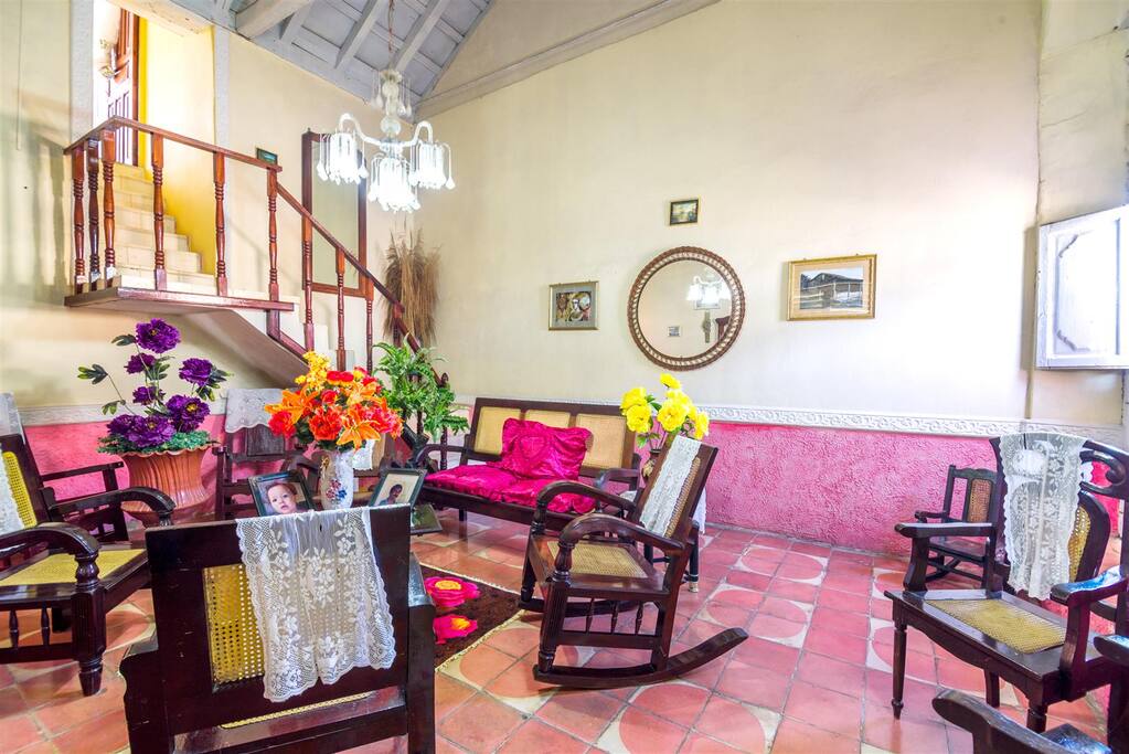 living and stairs to bedroom 1