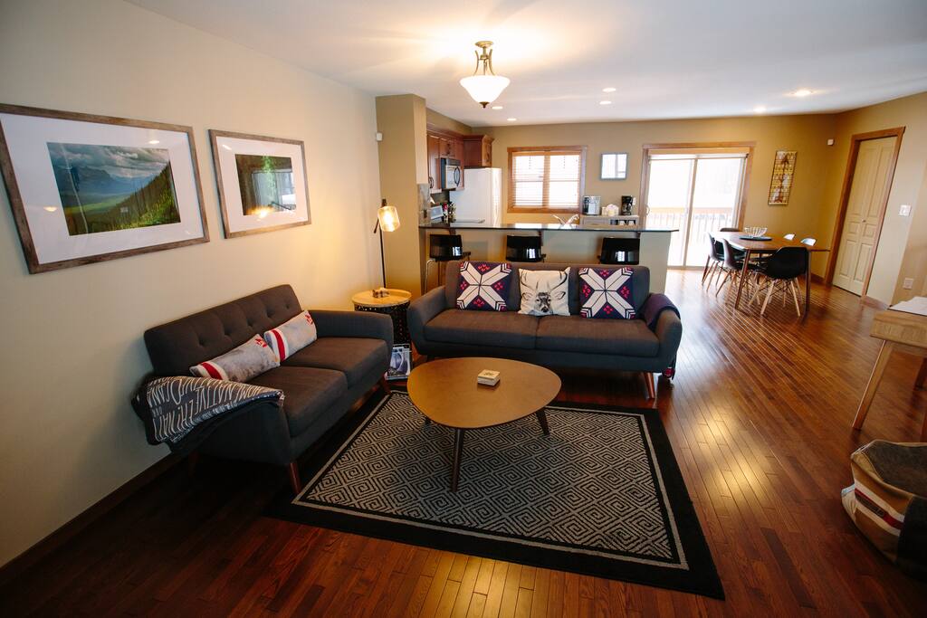 Large open concept Living, Kitchen and Dining area.