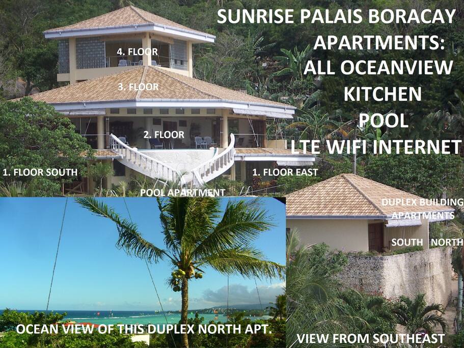 The whole compound with ocean view insert from this Duplex North Apt.