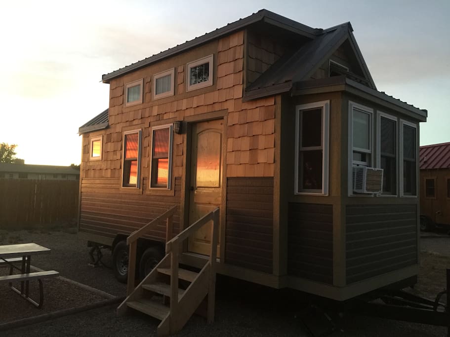 A Tiny Home soaking up the Colorado sunset...!