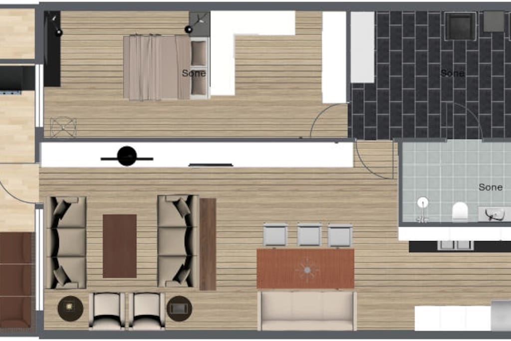 Overlook apartment. All high end with B&O, Miele and espresso machine.