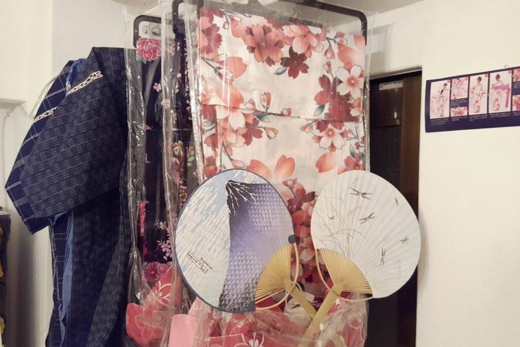 Women's Yukata, and men's Jimbei