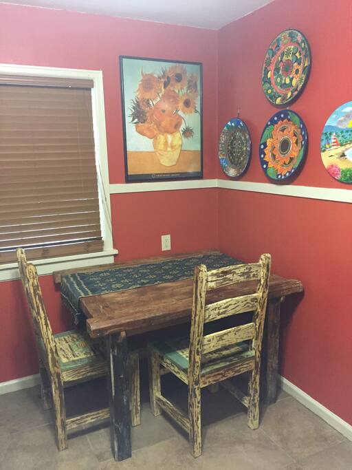 Eating or relaxing at the kitchen table