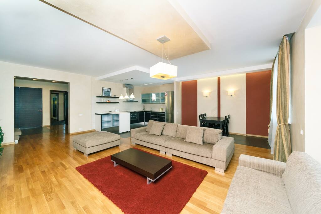Living-room, open studio-kitchen