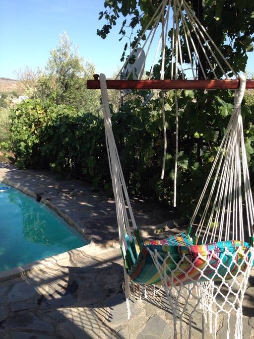 Relax by the pool filled with water from the mountains
