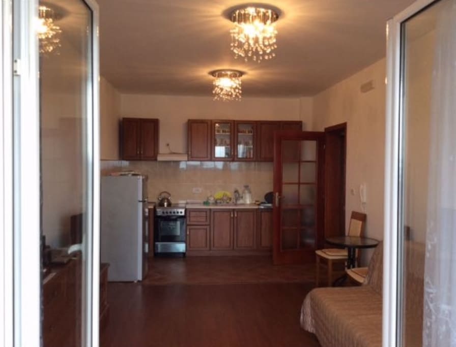 living room & kitchen
