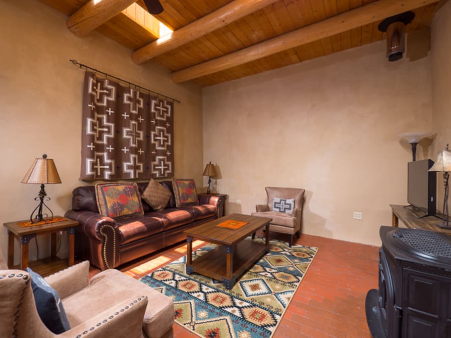 Living area with viga ceilings