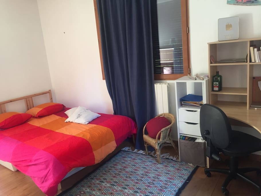 The bedroom double bed
