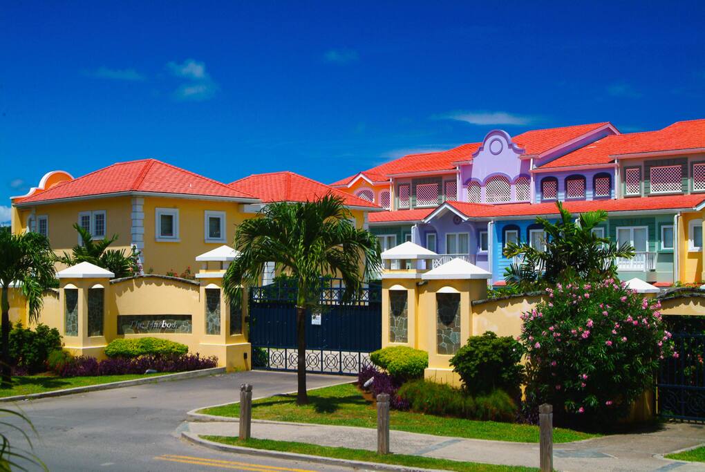 Gated street entrance