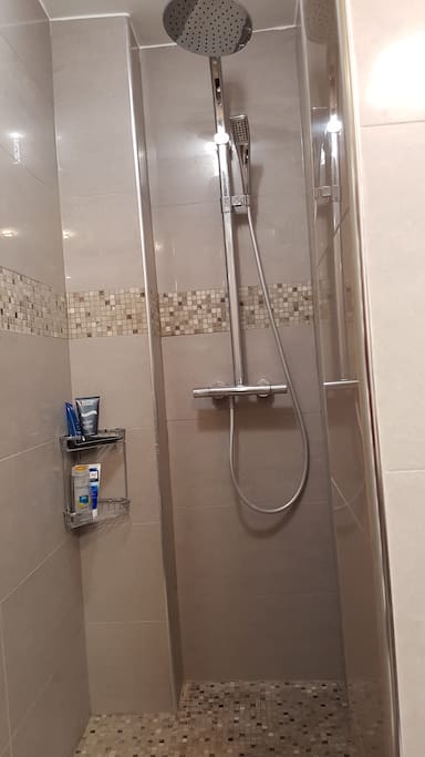 italian style shower. Big and comfortable